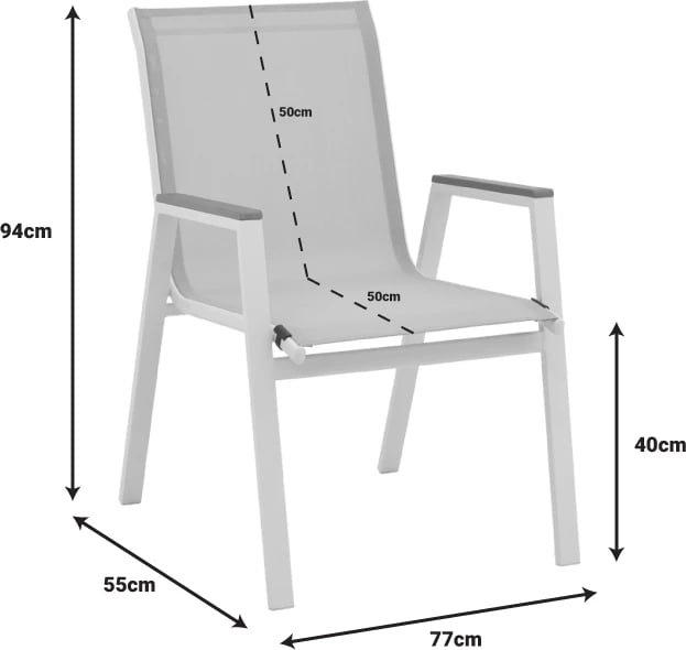 Set tavolinë me karrige për terasë Nares-Azelie A, 5 pjesë, alumin i bardhë dhe plywood natyral, 140x80x72.5cm