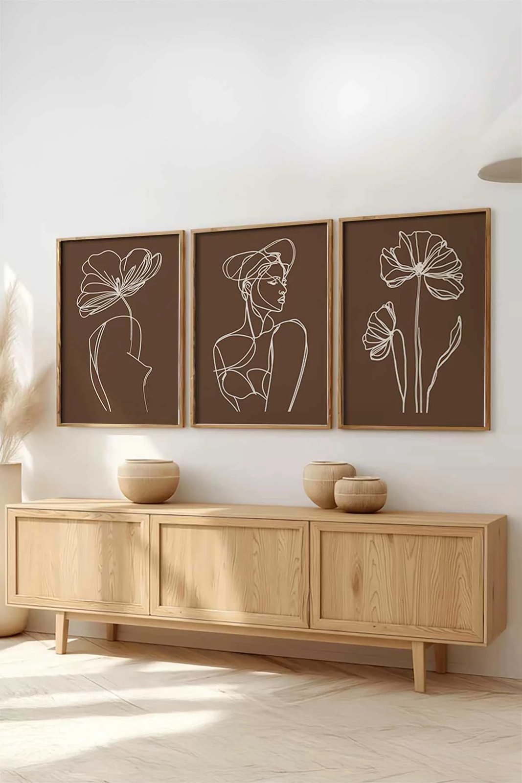 Set pikturash dekorative me kornizë, MDF, Wallity, Huhu515, 30x40cm (3 copë)