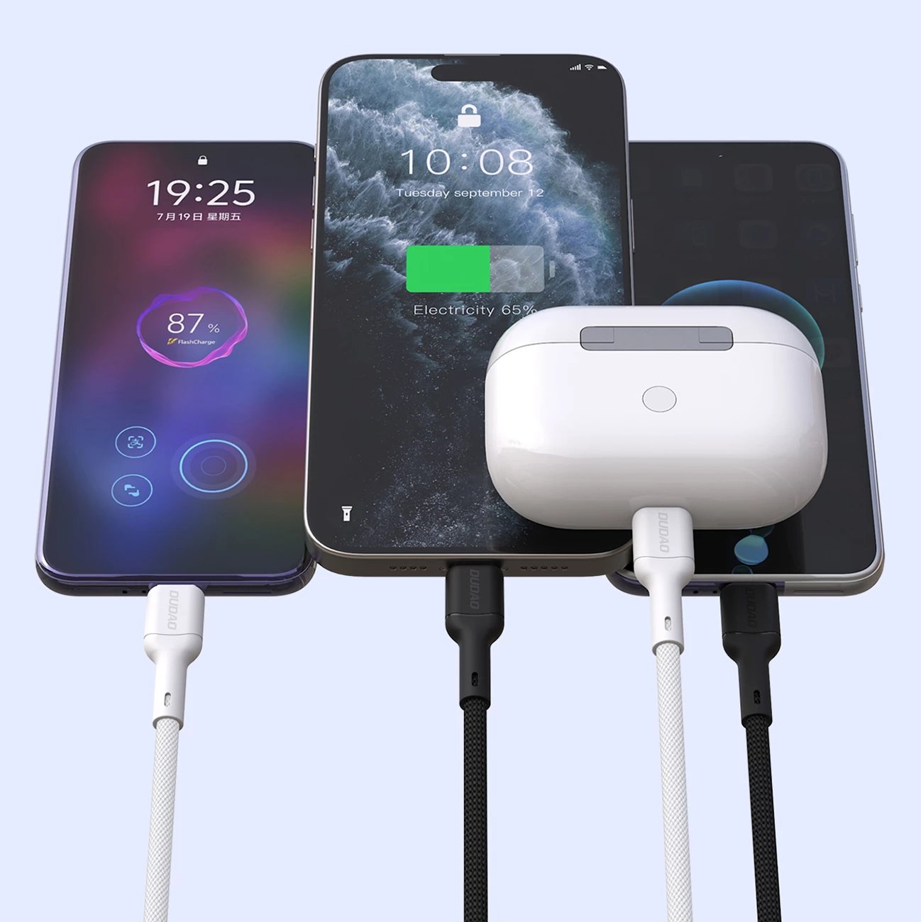 Kabllo USB-C në USB-C Dudao L9C, 1m, 65W, e zezë