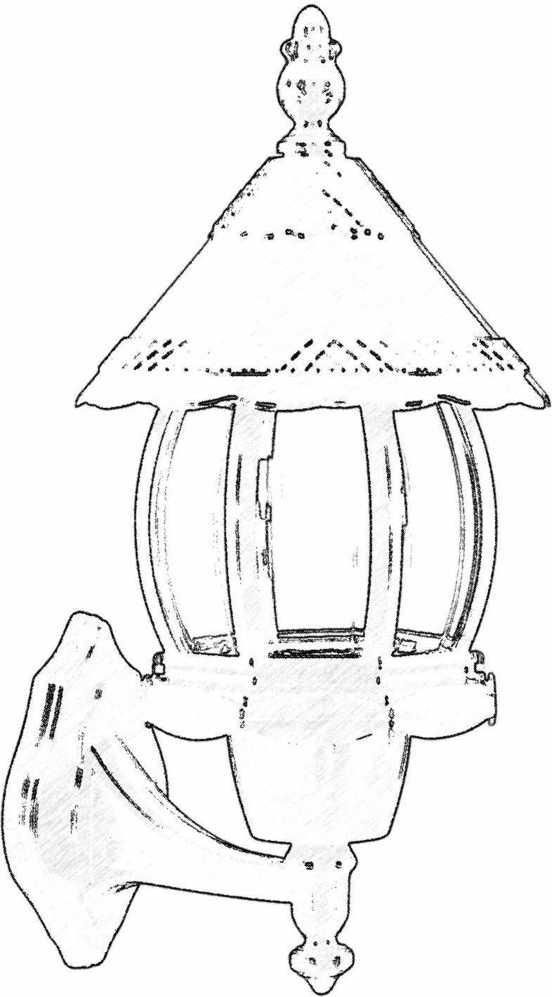 Llambë muri për jashtë Opviq, BAP-68184-BSY, e zezë