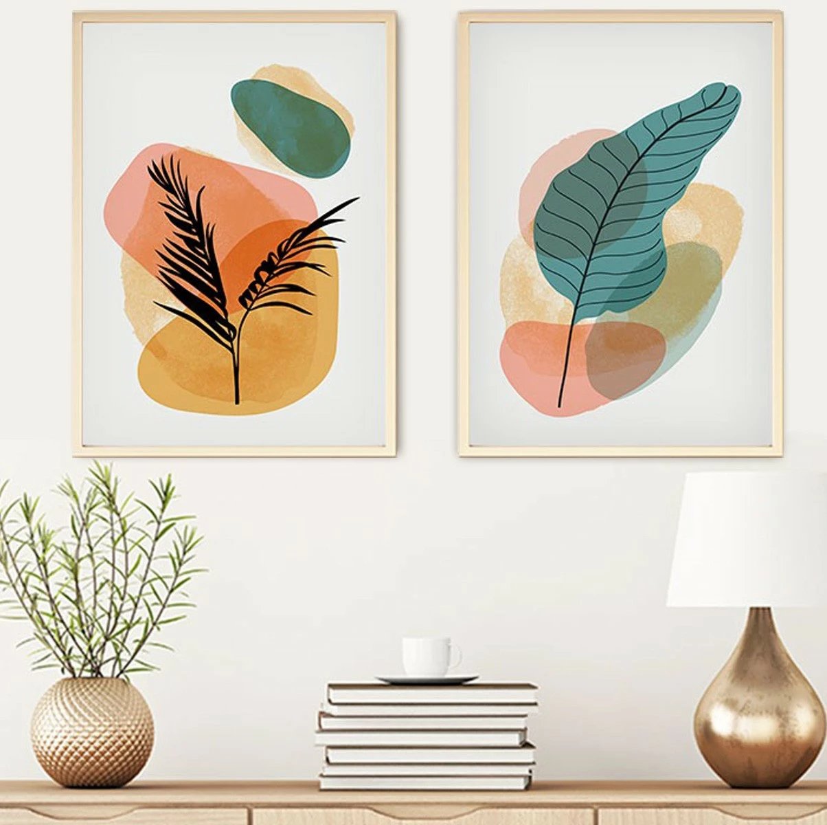 Pikturë dekorative me kornizë MDF (2 copë), Wallity, Huhu65, 70x50