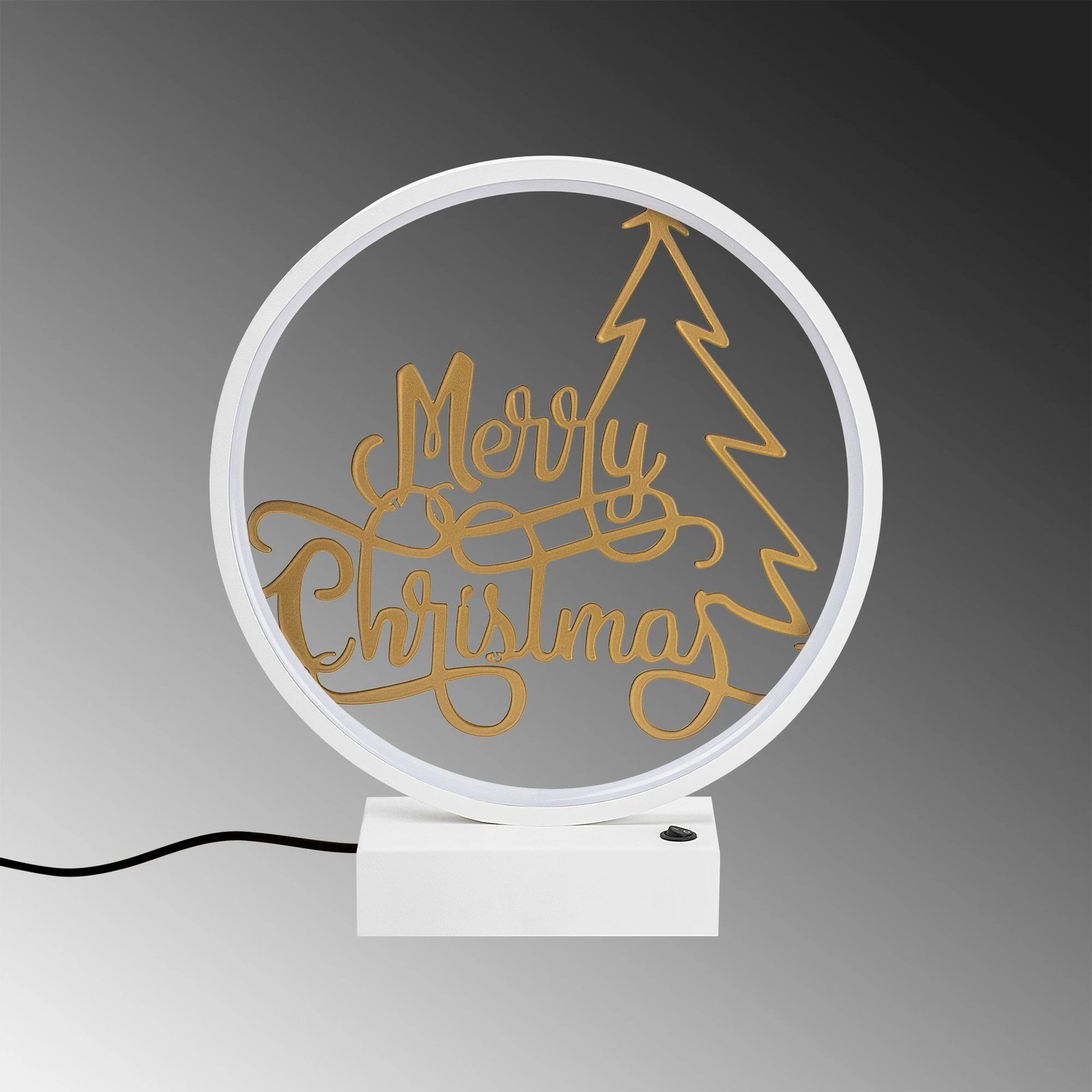 Llambë tavoline Opviq, model XMAS10, e bardhë dhe ari