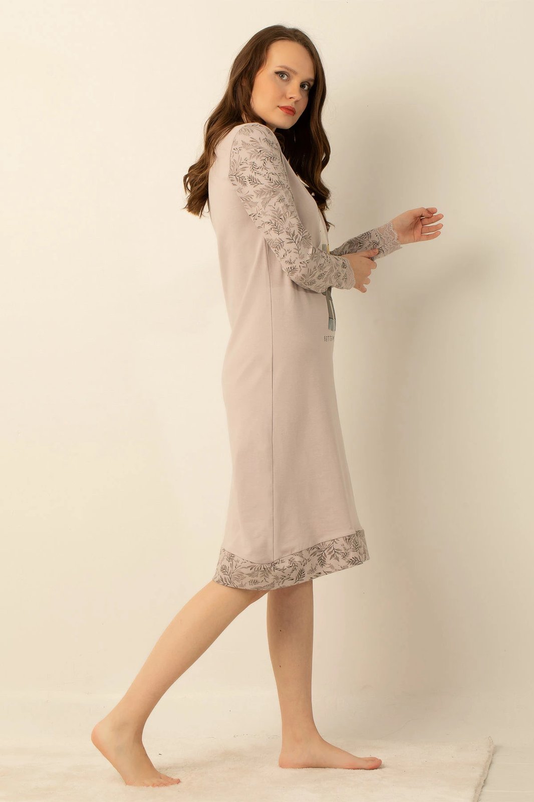 Këmishë nate Jumeon, ngjyrë mink, 002-000673