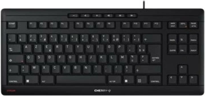 Tastierë, Cherry, STREAM KEYBOARD TKL JK-8600FR-2 (JK8600FR2), USB me kabllo, TKL pa numpad, layout AZERTY, me taste të qeta SX, e zezë