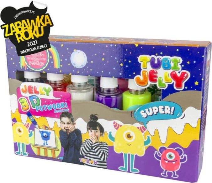 Set xheli për figura 3D TUBAN Tubi Jelly TU3324, 6 ngjyra, Monstra, Multikolor