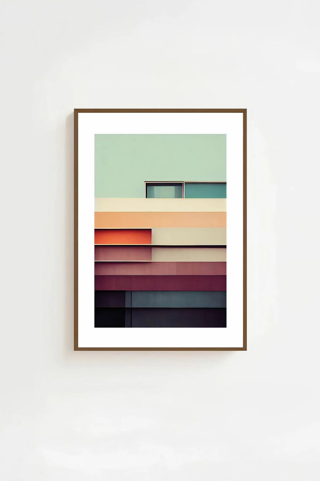 Pikturë dekorative me kornizë, shumëngjyrëshe, Wallity, Lmnmdlkahve18, 33x48cm