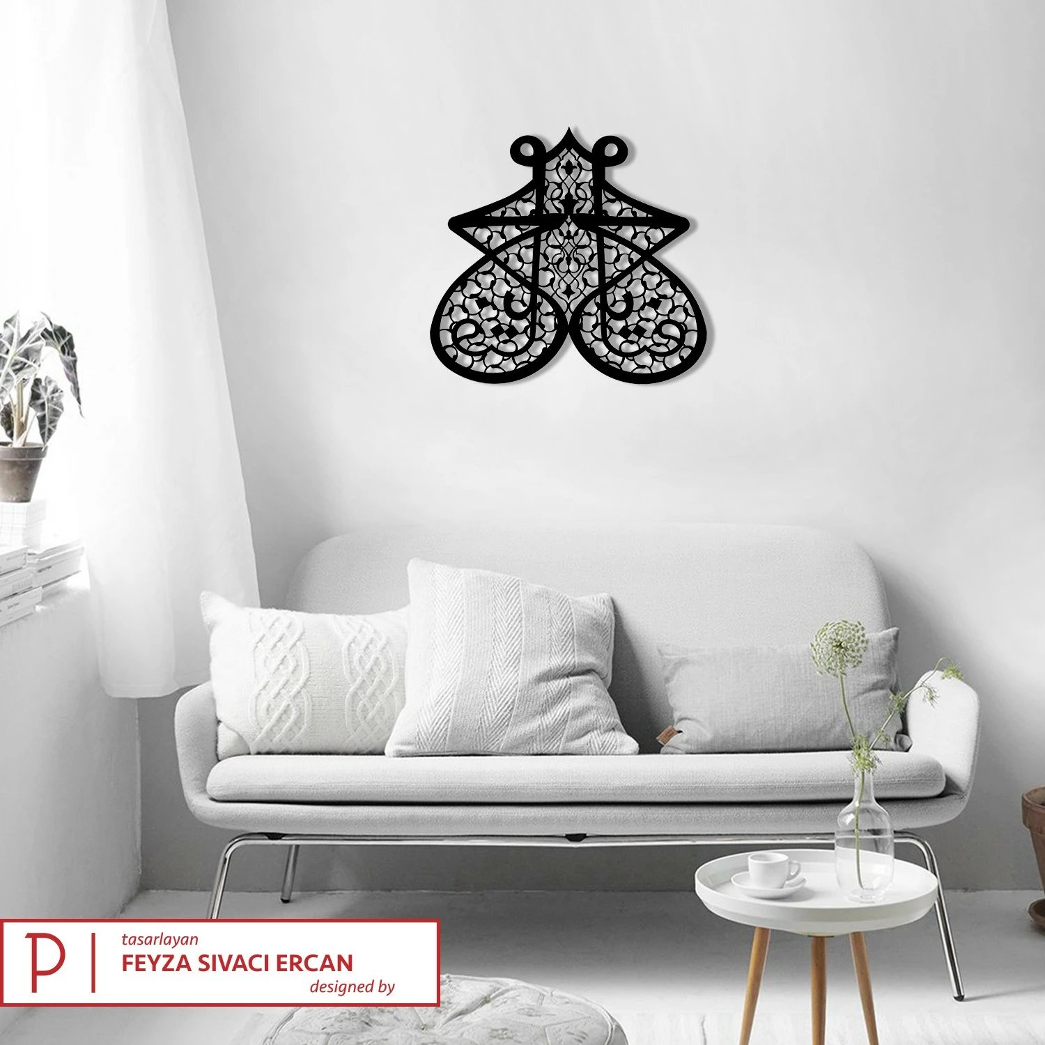 Aksesor dekorativ metalik për mur, Wallity, Ya Fettah, ngjyrë e zezë