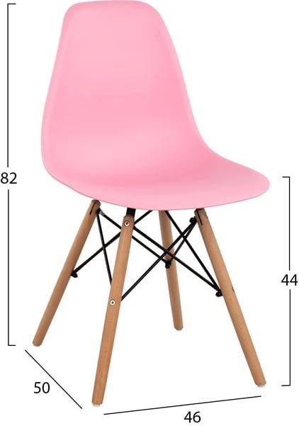 Karrige me këmbë druri dhe ulëse Twist PP rozë FH8460.05 46x50x82 cm, set prej 4 copë Karrige me këmbë druri dhe ulëse Twist PP rozë FH8460.05 46x50x82 cm, set prej 4 copë