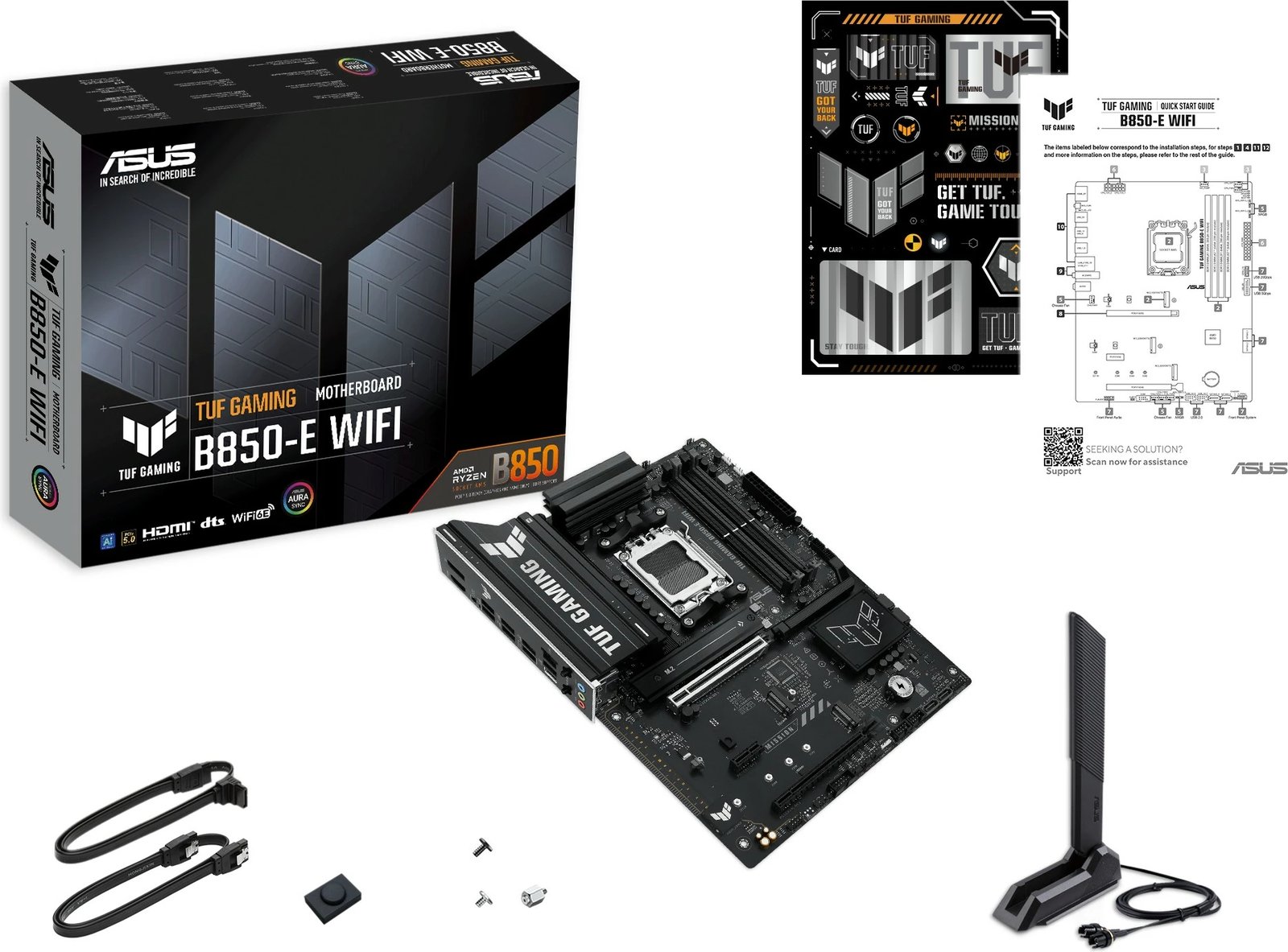 Pllakë amë ASUS TUF GAMING B850-E WIFI, AMD, Socket AM5, DDR5, ATX, e zezë