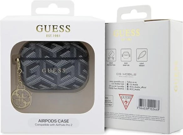 Mbështjellës Guess GCube Charm për AirPods Pro 2, i zi