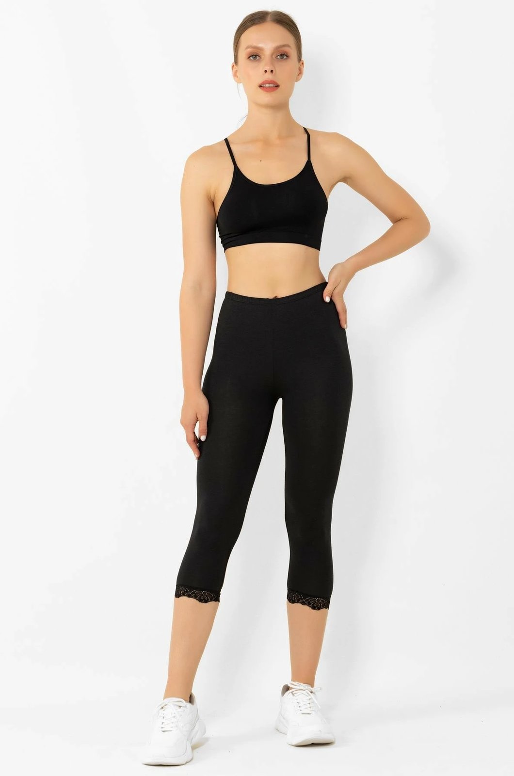 Legginsa të zinj Jumeon, 001-000142