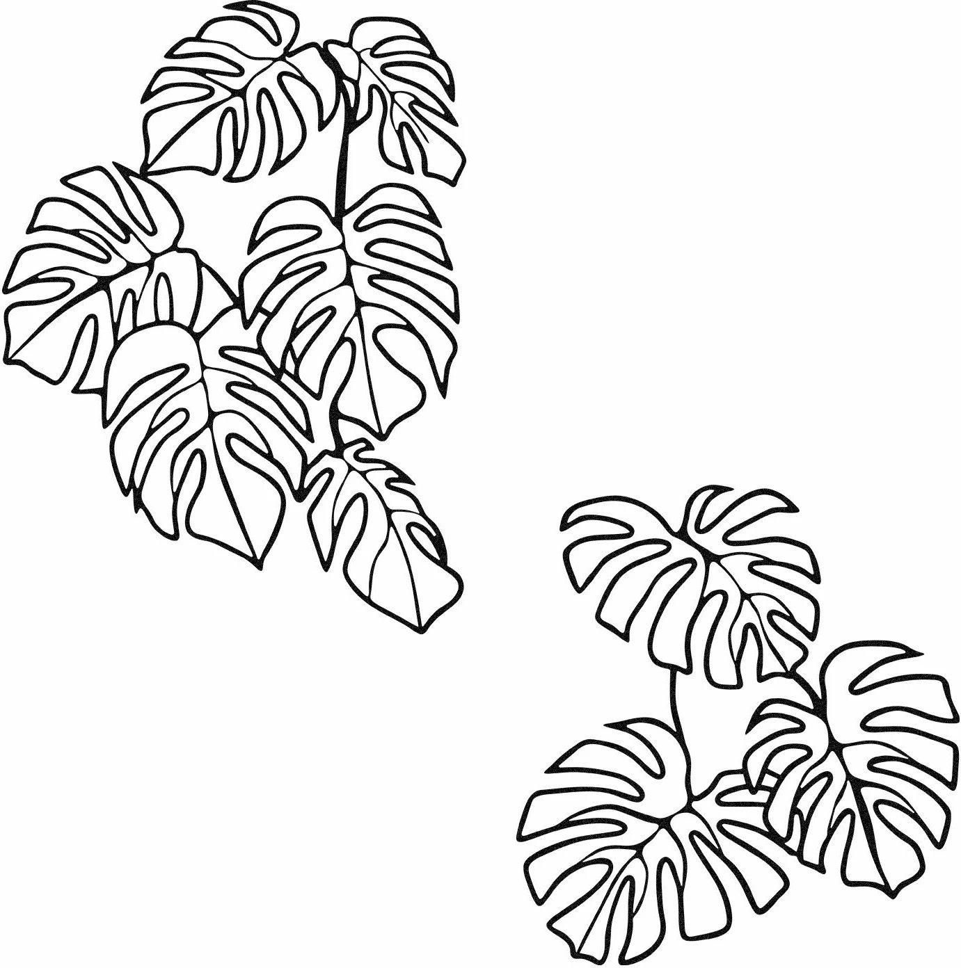 Aksesor dekorativ metalik për mur, Spirit Leaf, Wallity, ngjyrë e zezë, set 2 copë