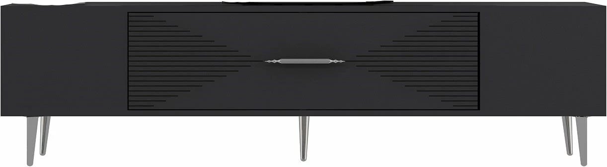 Komodë TV Skye Decor, Dekol1, antracit, argjend