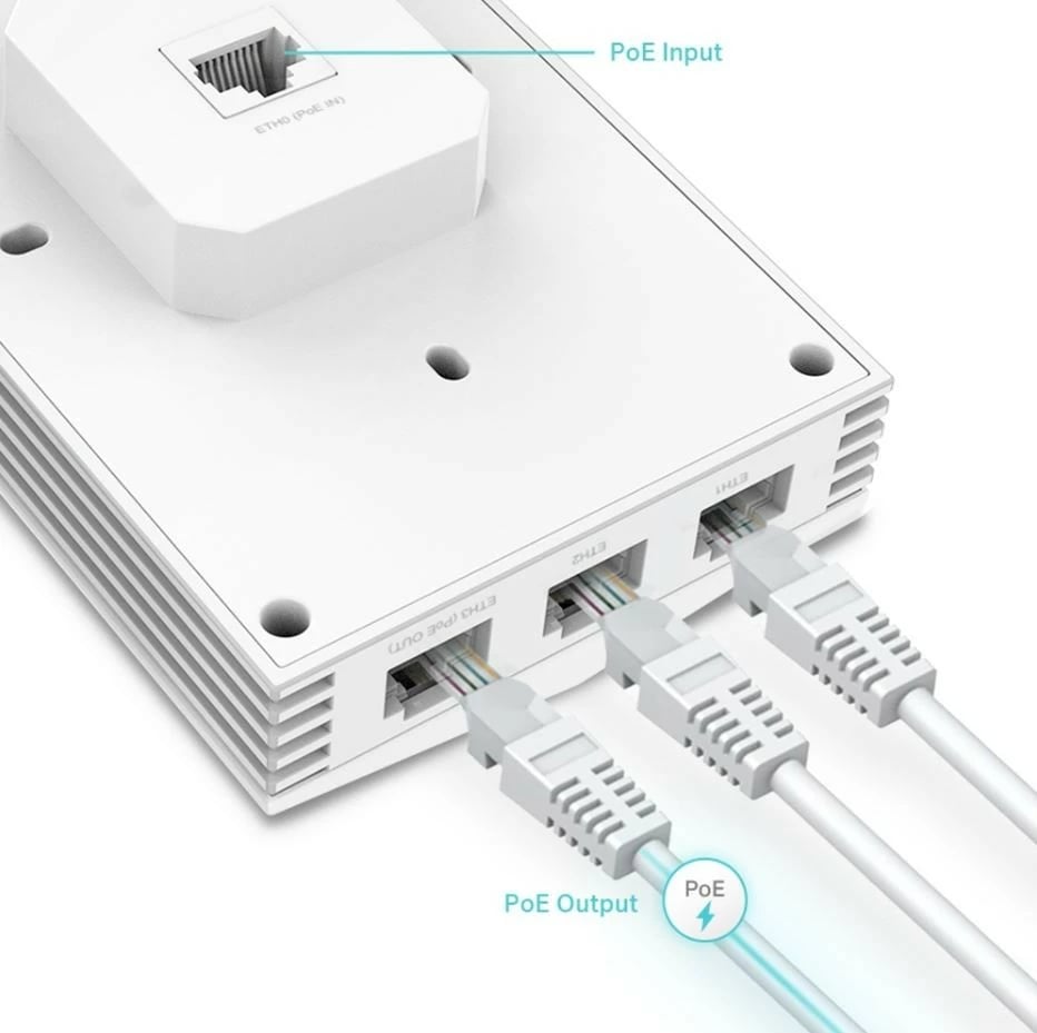 Access Point TP-LINK EAP655-Wall, AX3000, WiFi 6, i bardhë