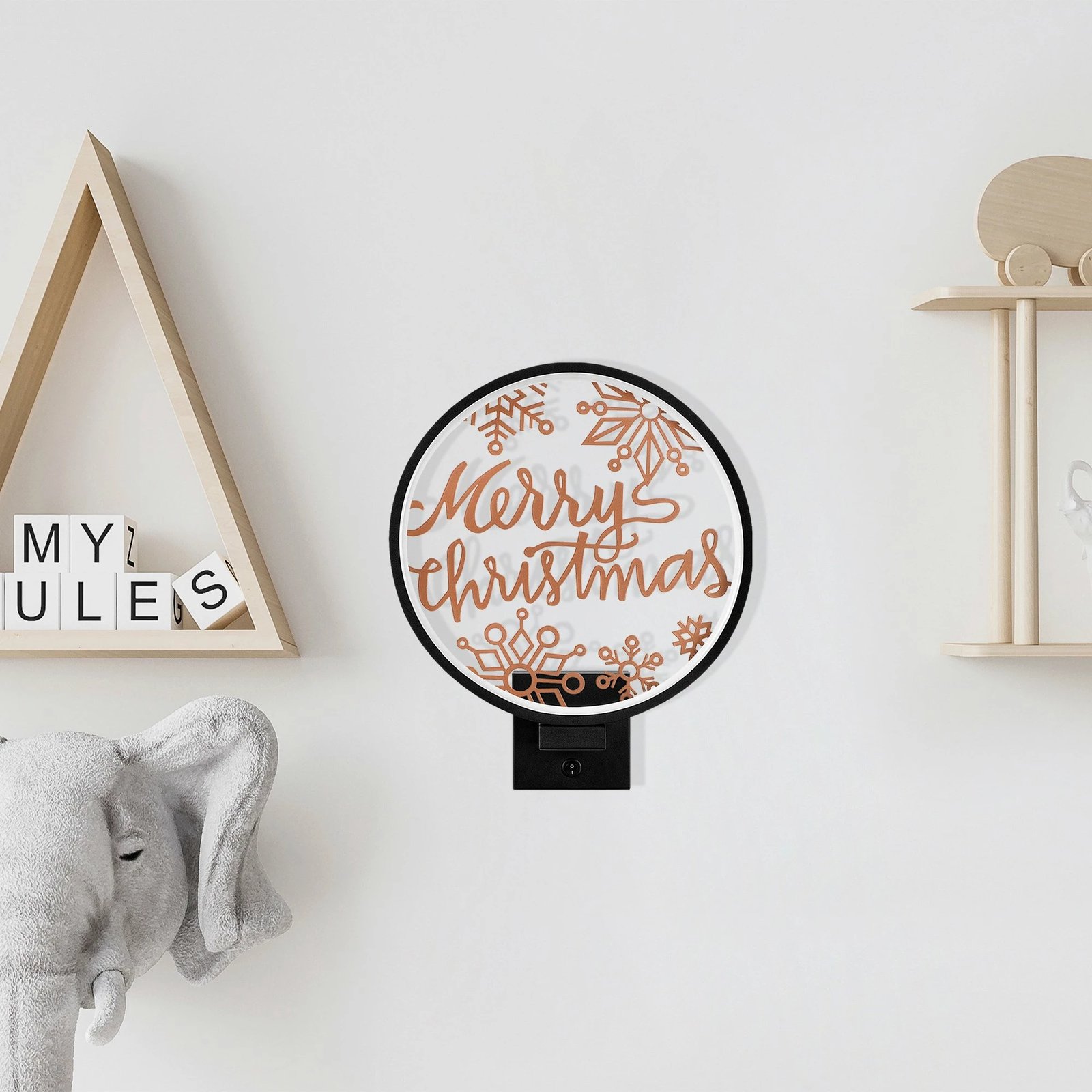 Llambë muri Opviq, XMAS21, e zezë dhe bakri, 30x36x10cm