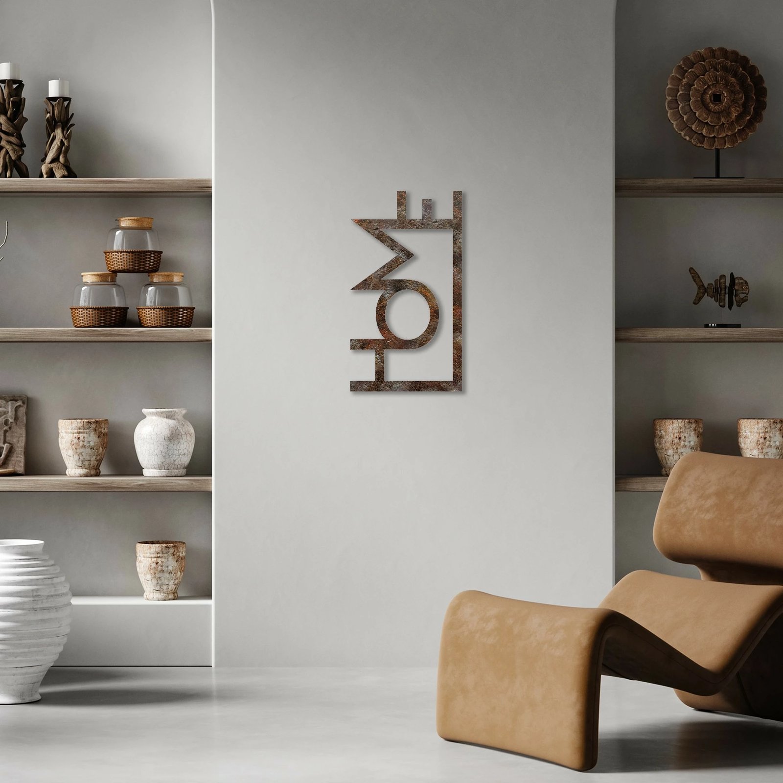 Aksesor dekorativ metalik për mur, Wallity, ngjyrë antike, Home