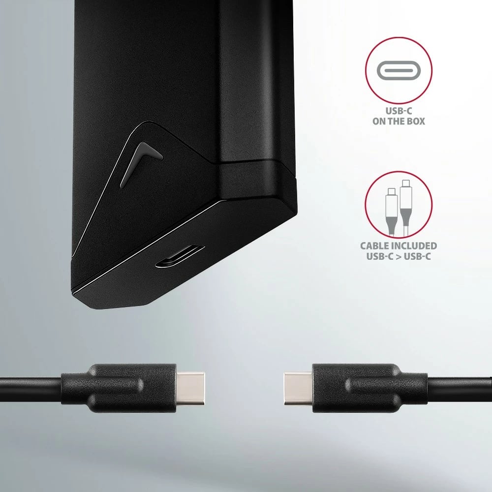 Kasë e jashtme AXAGON EEM2-UB2 për M.2 NVMe SSD, USB-C 3.2 Gen 2, e zezë