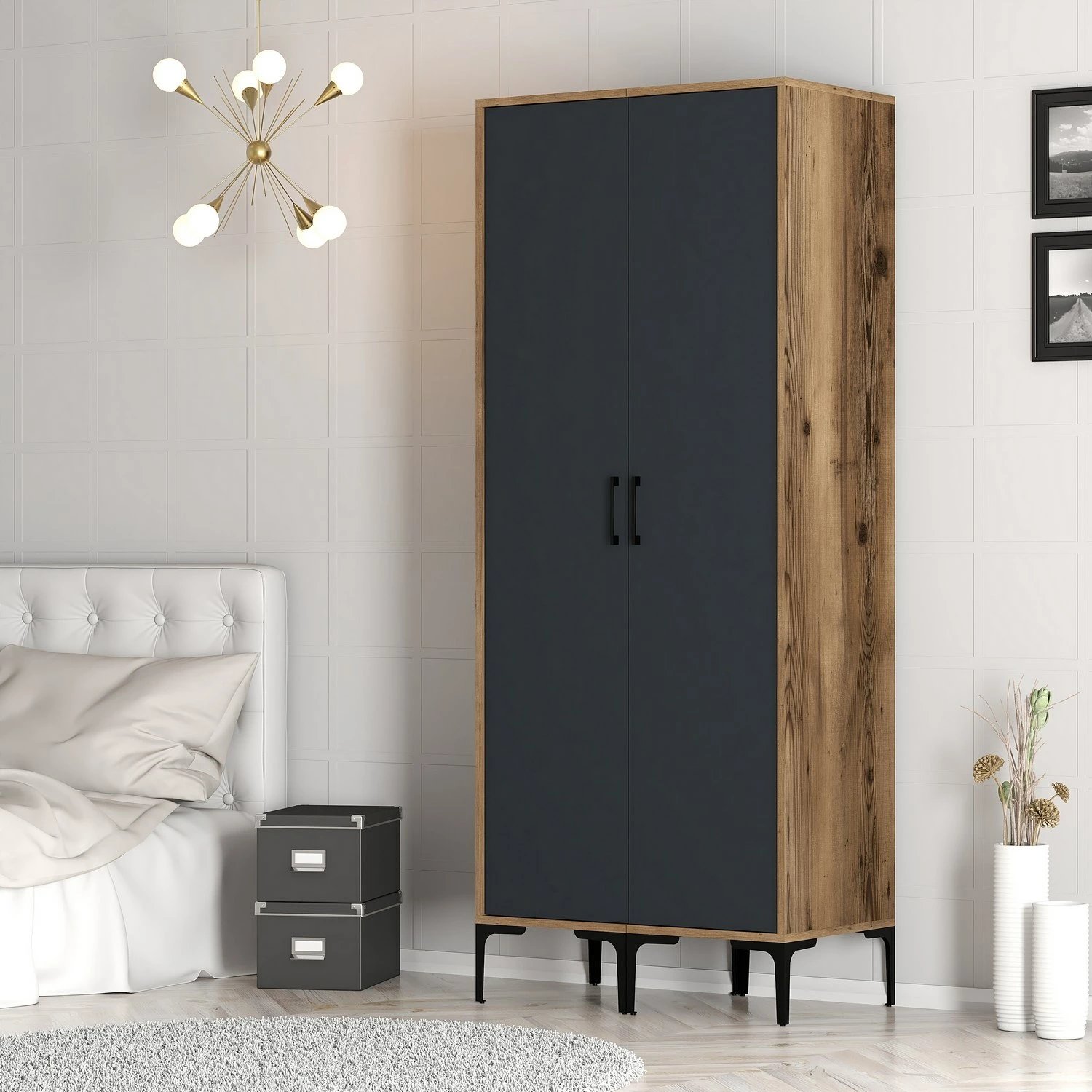 Dollap Hanah Home, Kumsal SS, ngjyrë arrë dhe antracit