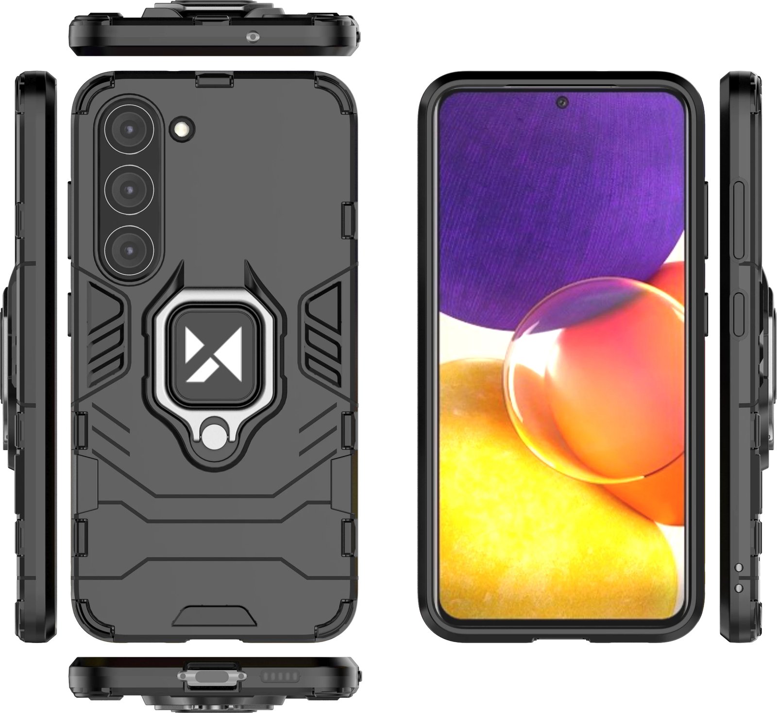 Mbështjellës Wozinsky Ring Armor për Samsung Galaxy S23, me mbajtëse unaze, i zi Mbështjellës Wozinsky Ring Armor për Samsung Galaxy S23, me mbajtëse unaze, i zi