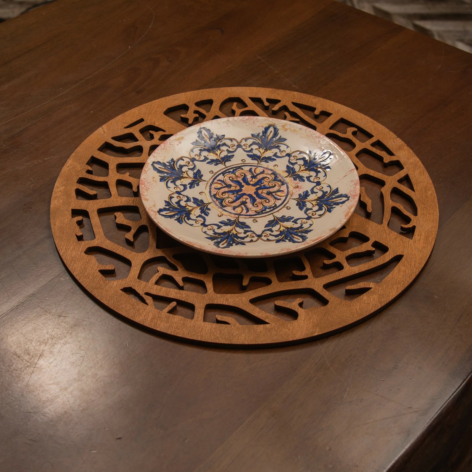 Set nënshimesh druri, 4 copë, Hermia, ngjyrë arre-koral