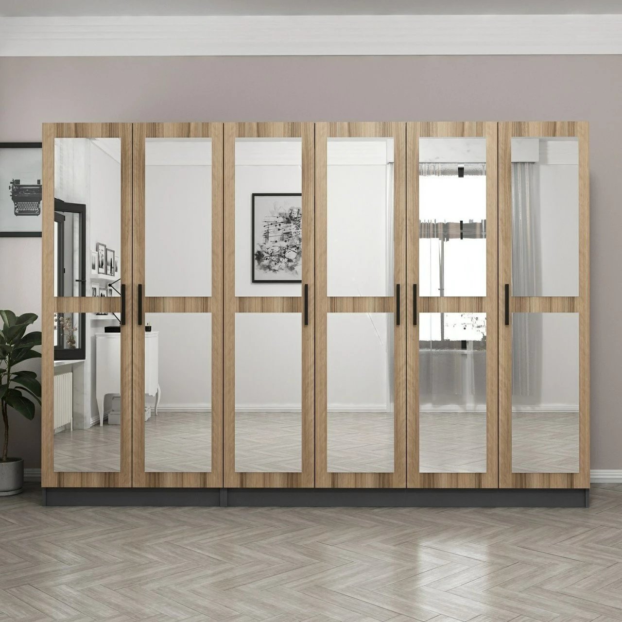 Dollap garderobe Skye Decor, ngjyrë dore, 5120