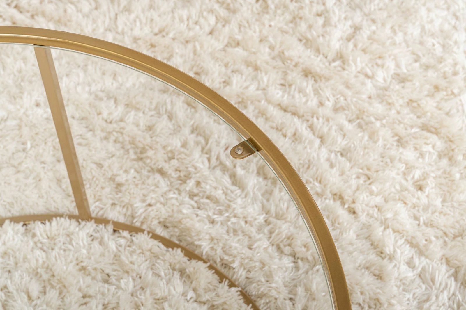 Tavolinë kafeje Hanah Home, ngjyrë ari, xham transparent, 80cm