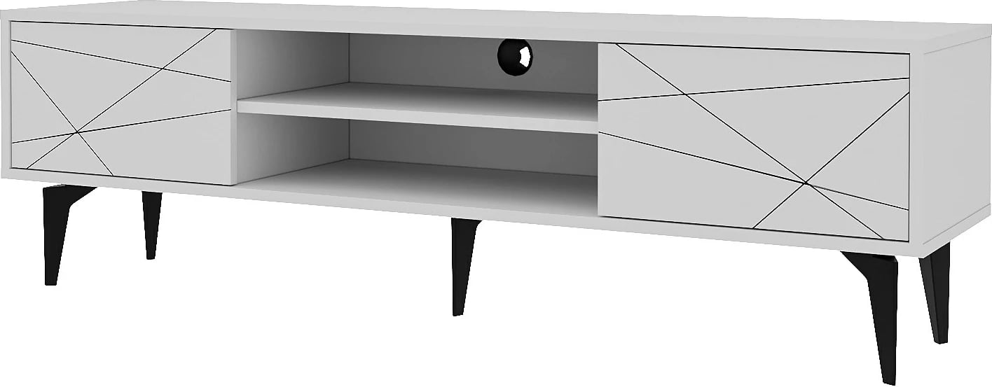 Komodë TV Skye Decor, Brendon, e bardhë