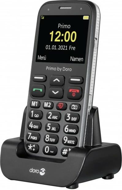 Celular Doro Primo 368, Bar, Single SIM, 2.3", 3 MP, 1000 mAh, Black, Graphite