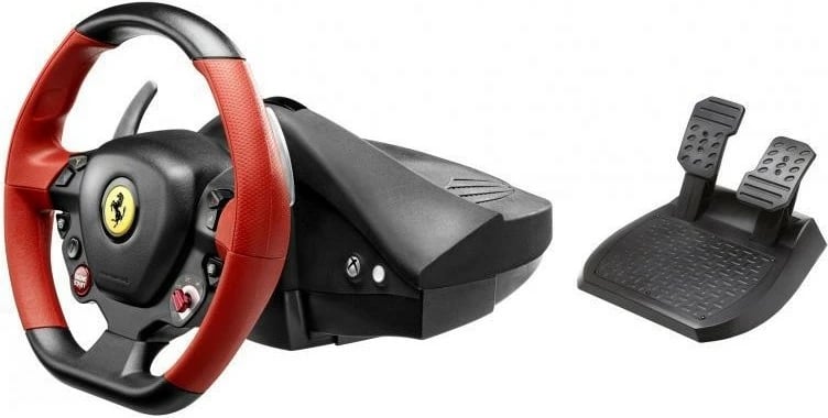 Timon garash Thrustmaster Ferrari 458 Spider me pedale, për Xbox One, Zi e Kuqe