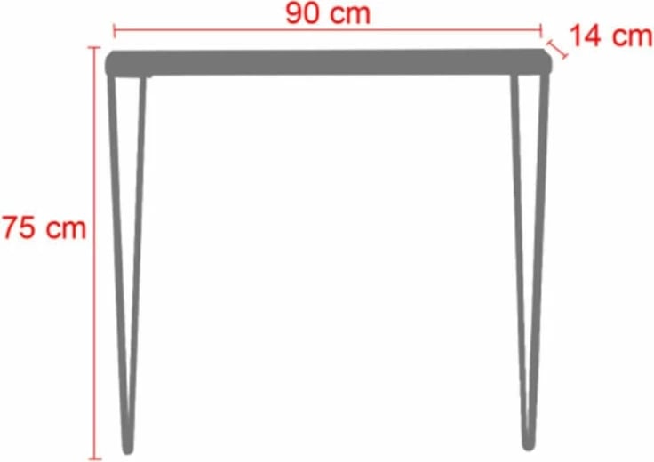 Konsolë Tetty, ngjyrë arre e zezë, 90x14x75cm Konsolë Tetty, ngjyrë arre e zezë, 90x14x75cm