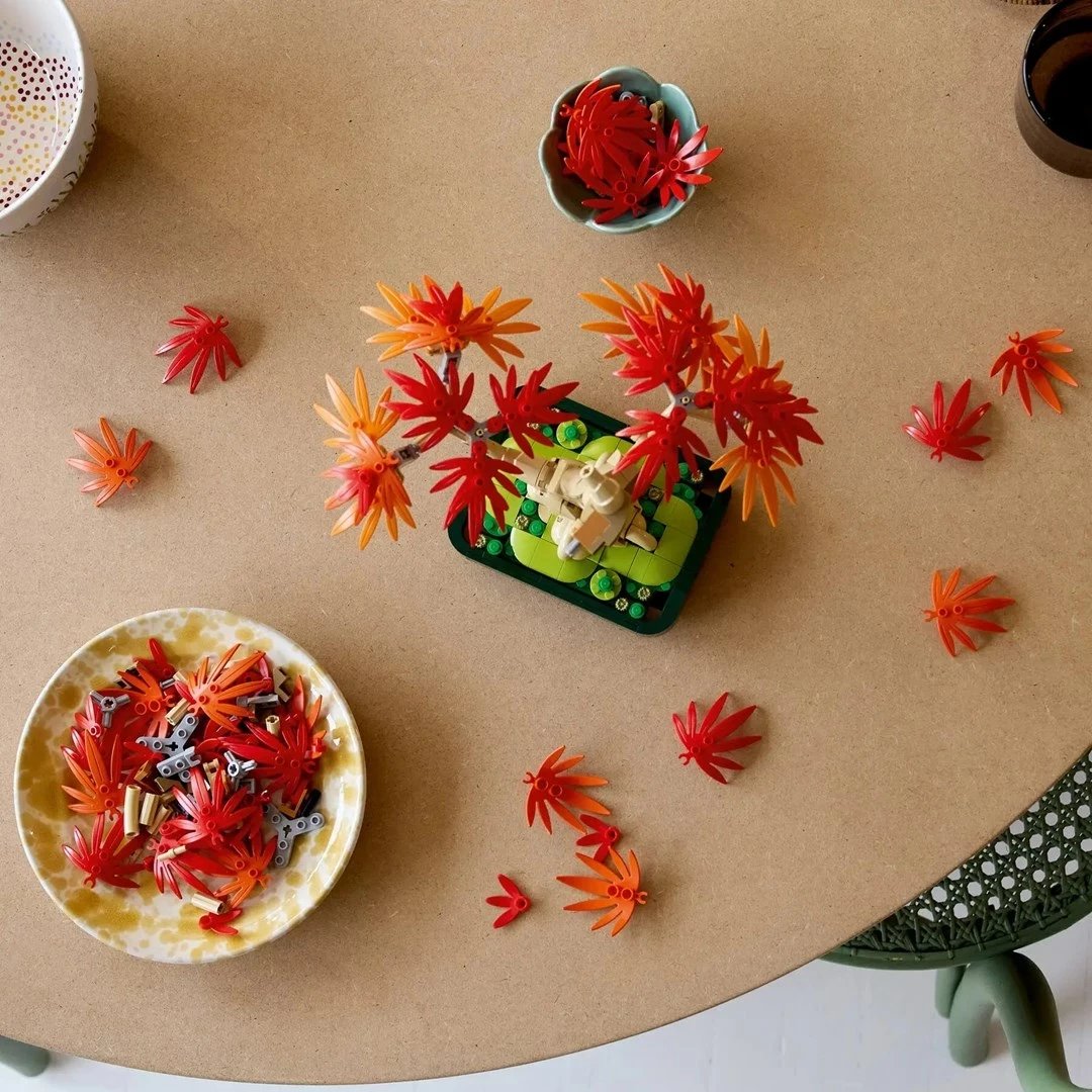 Set LEGO Japanese Red Maple Bonsai Tree 10348, për të rritur, 220mm, e kuqe/portokalli