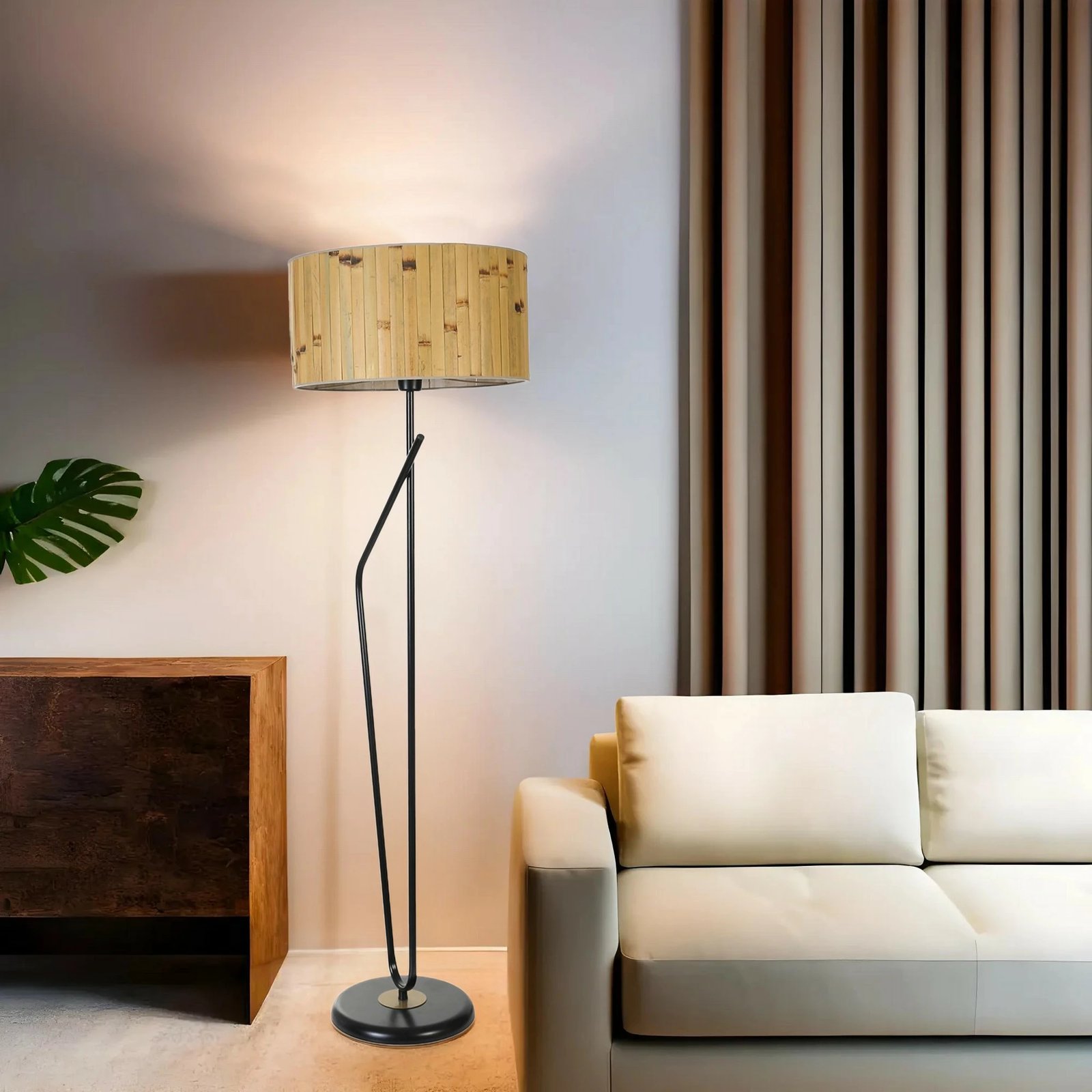 Llambë dyshemeje Opviq, ngjyrë lisi dhe e zezë, 8824-6