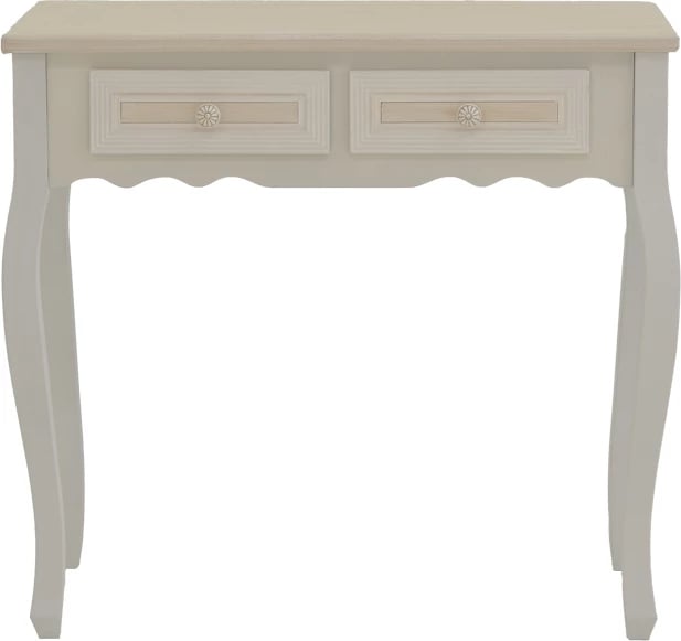 Konsolë Joliene Inart ngjyrë natyrale-antike e bardhë mdf 80x40x75cm