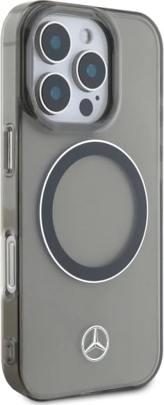 Mbështjellës Mercedes Silver Ring MagSafe për iPhone 16 Pro, Zi