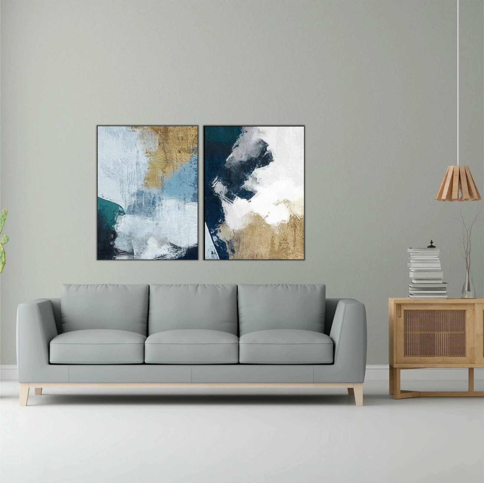 Pikturë dekorative MDF (2 copë), Wallity, shumëngjyrëshe, 40x60cm