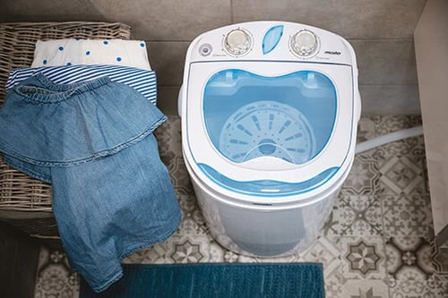 Makineri larëse portative me shtrydhje, Adler MS 8053, 3 kg larje, 1 kg shtrydhje, program 15 min, 360x370x530 mm, e bardhë