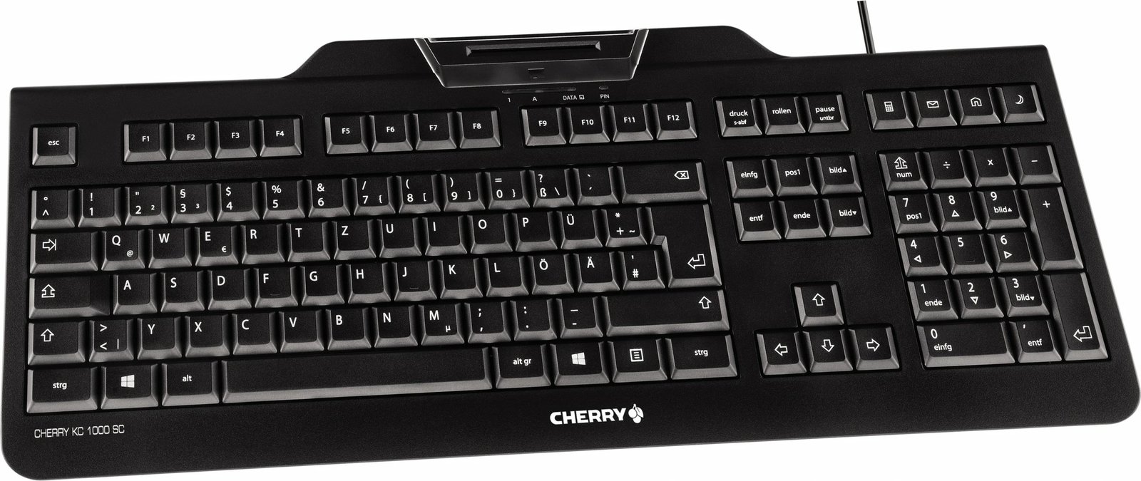 Tastierë Cherry KC 1000 SC, mekanike, smart card reader, USB, QWERTY UK, e zezë