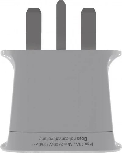 adapter udhëtimi rryme, Gembird A-AC-UKMINTF, World → UK, 10A, prizë G e tokëzuar, e bardhë