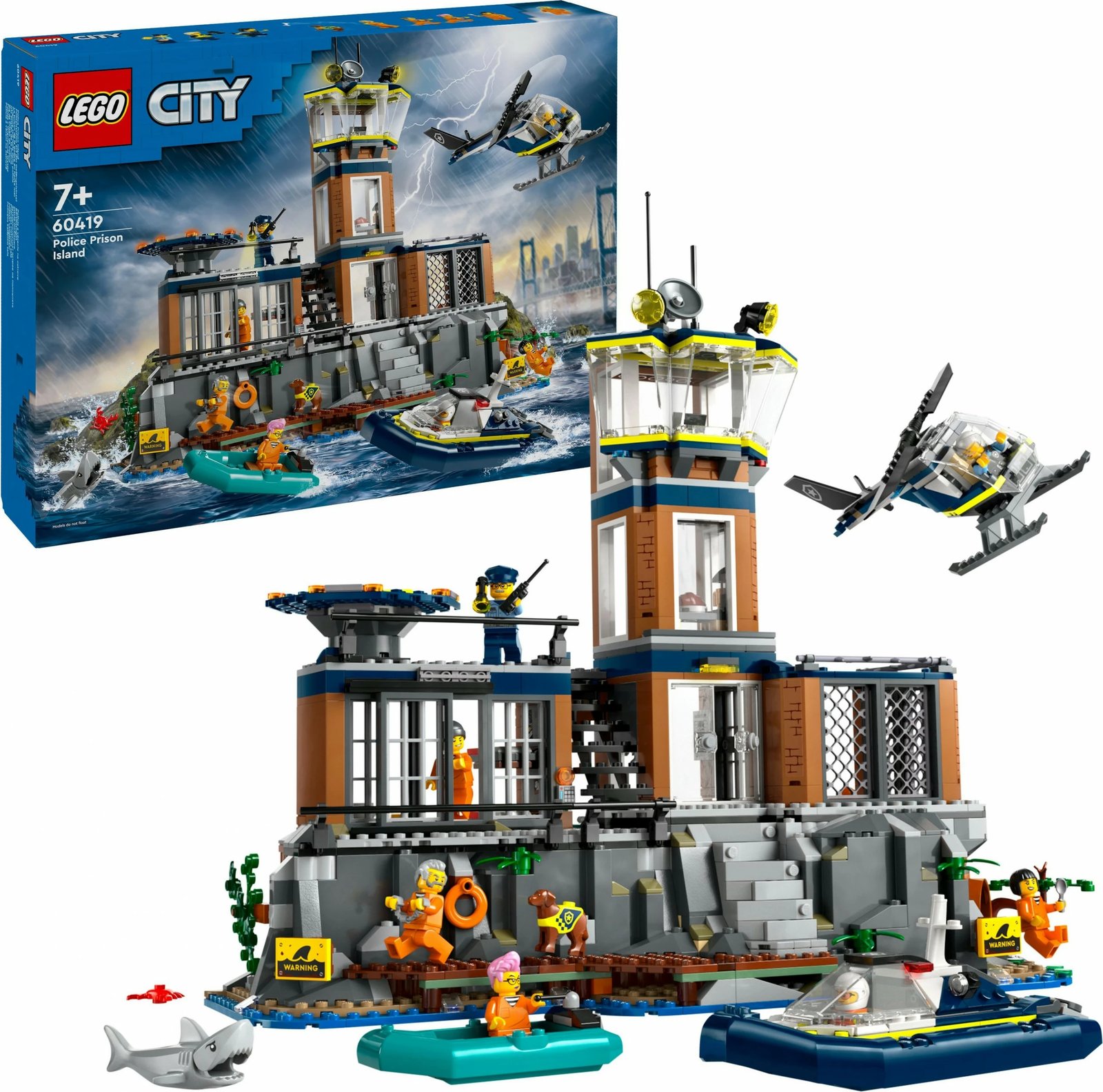 Set ndërtimi LEGO Police Prison Island 60419, 980 pjesë, shumëngjyrësh