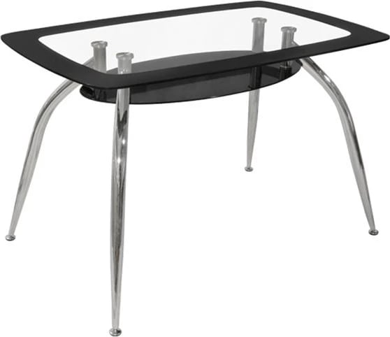 Tavolinë ngrënie Norris 120Χ75Χ75cm FH0086.02 Qelq Zezë