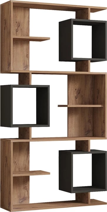 Raft librash Cubix, ngjyrë sonoma-antracit, 90x24.6x171.9cm