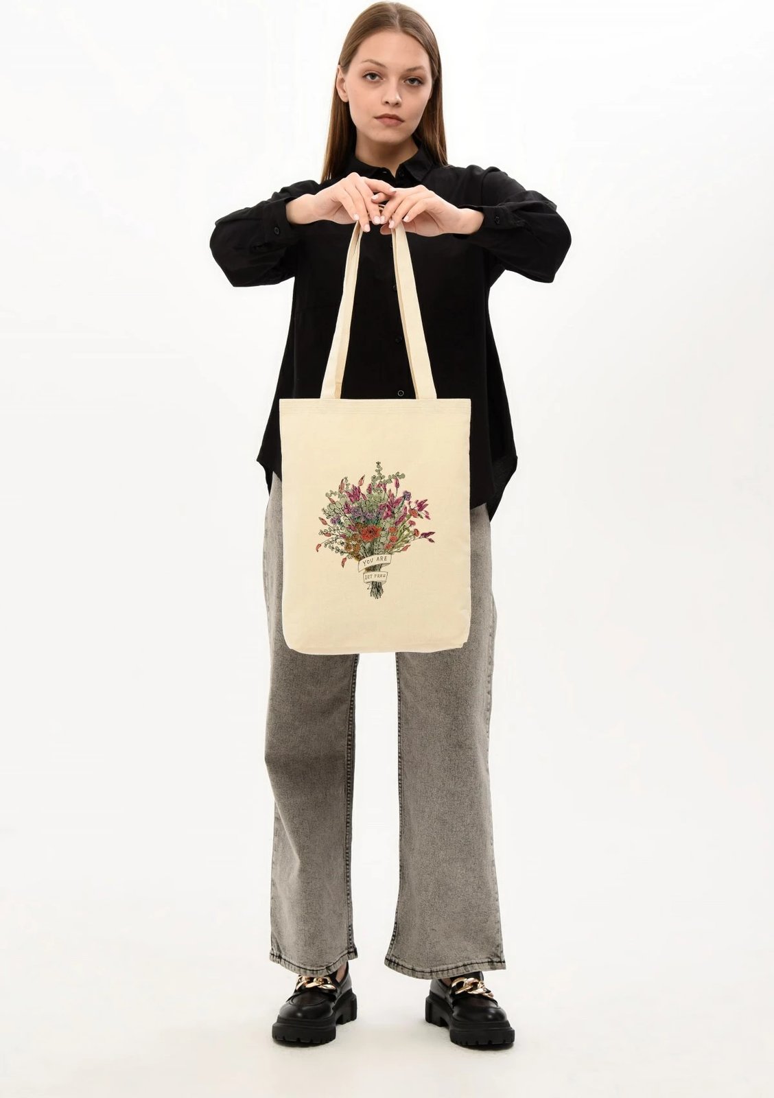 Qese tote Zoozie Bags, krem, 0606