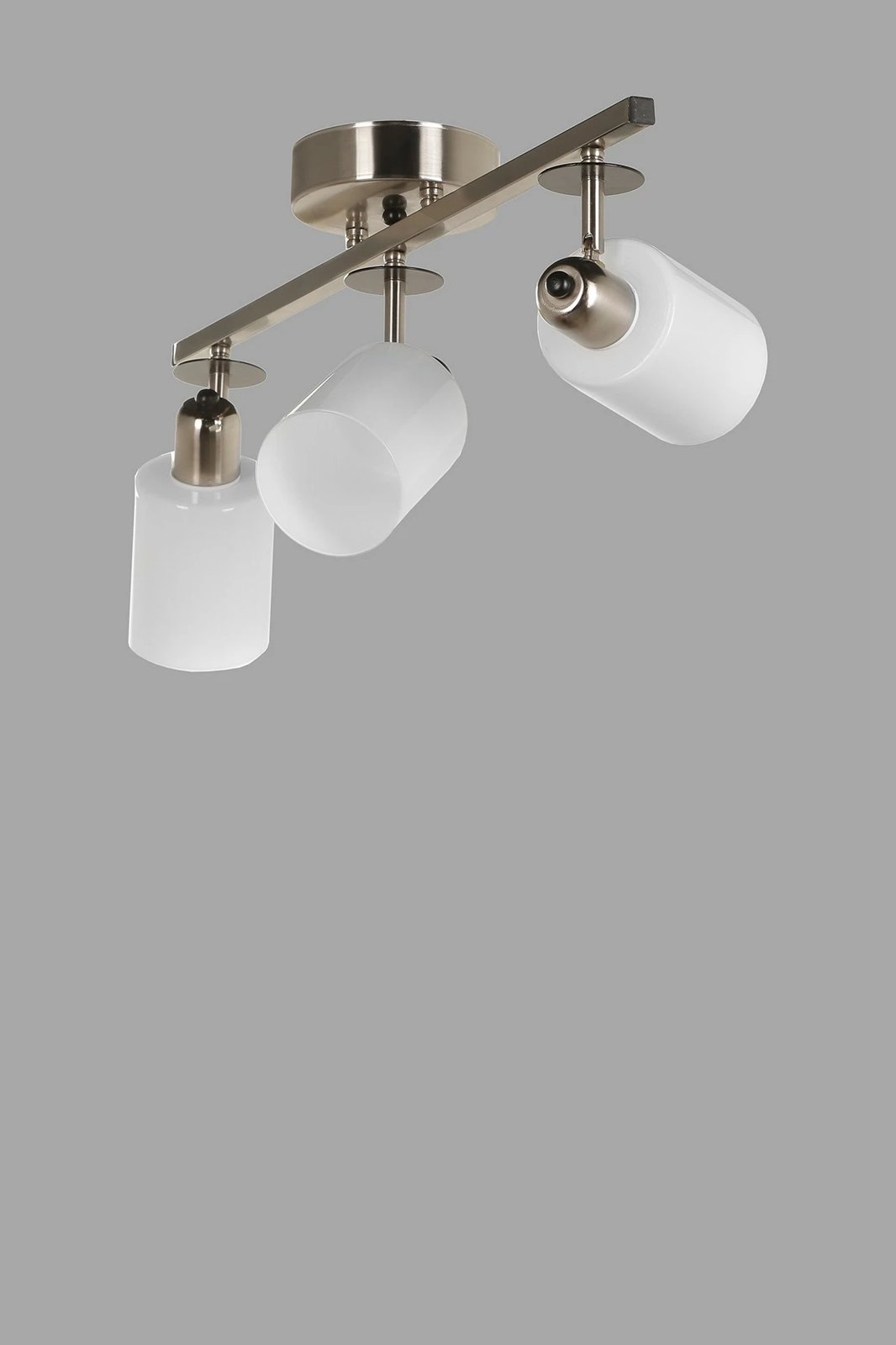 Llambë tavani moderne Opviq Nomi, 3 drita, krom mat, xham i bardhë