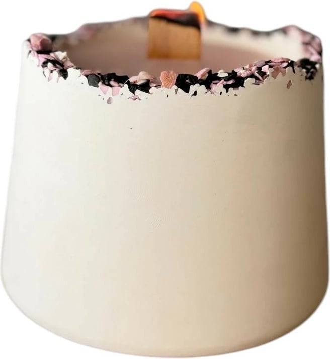 Qiri Glamour, Evila Originals, 7TM, rozë dhe bardhë, sojë, beton, 7x10x7cm