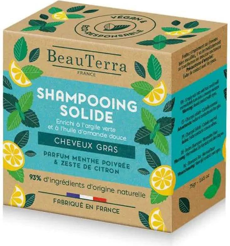 Shampon solid Beauterra mente dhe limon unisex 75g