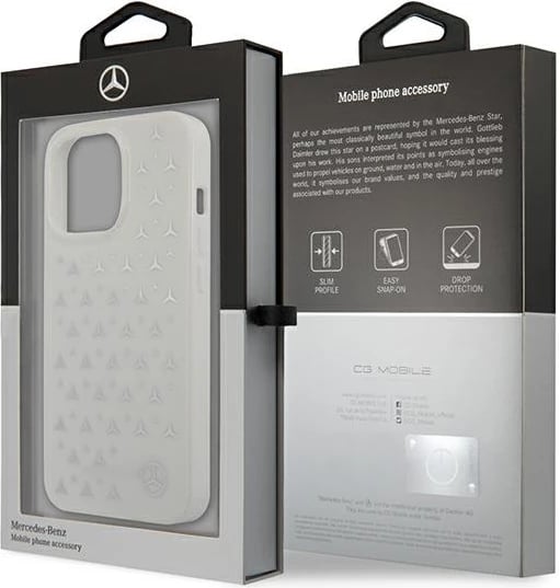 Mbështjellës Mercedes MEHCP13LESPWH për iPhone 13/13 Pro 6.1", Stars Pattern, i bardhë