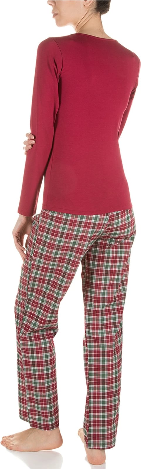 Set pizhamash për gra, ngjyrë e kuqe e errët, Jumeon 002-000536