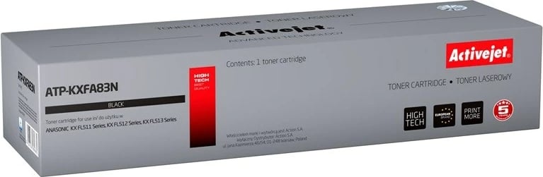 Toner zëvendësues Activejet ATP-KXFA83N për printer Panasonic, e zezë