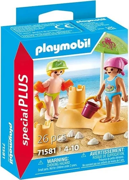 Set figurina Playmobil Special Plus 71581, fëmijë dhe kështjellë rëre, 26 pjesë