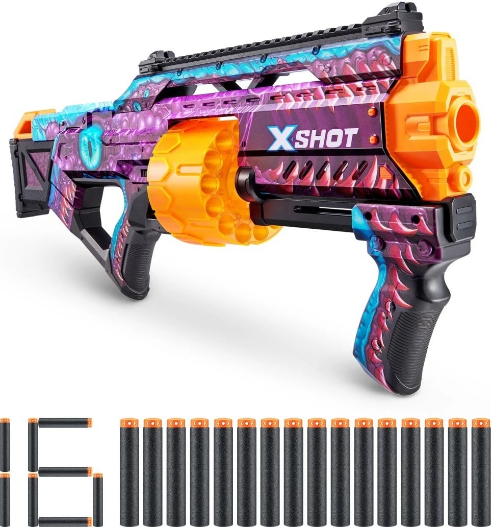 Blaster lodër ZURU X-Shot SKINS Last Stand Enigma, 16 shigjeta, shumëngjyrësh
